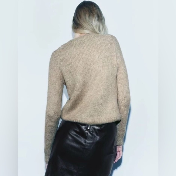 ZARA JEWEL BEADED KNIT CARDIGAN - Picture 6 of 9